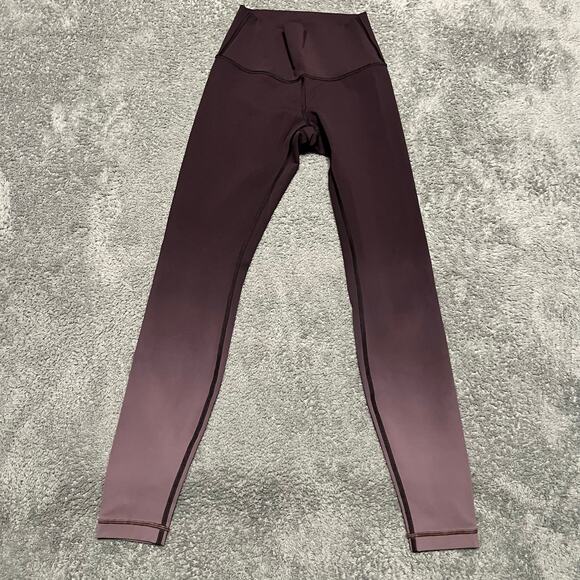 Lululemon Leggings Womens 4 Ombre Purple Wunder Under Hi-Rise Athletics Tight - Picture 2 of 7